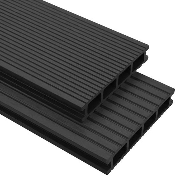 Panneaux de terrasse WPC avec accessoires 40 m² 4 m Anthracite