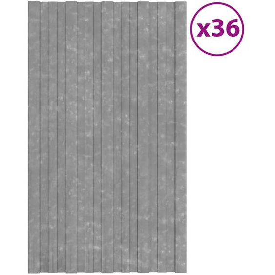 Panneaux de toiture 36 pcs Acier galvanisé Argenté 80x45 cm