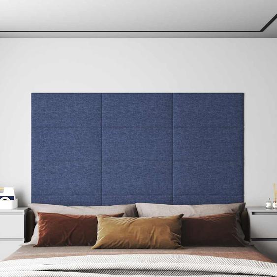 Panneaux muraux 12 pcs Bleu 60x30 cm Tissu 2,16 m²