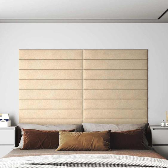 Panneaux muraux 12 pcs Crème 90x15 cm Tissu 1,62 m²