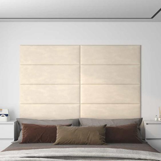 Panneaux muraux 12 pcs Crème 90x30 cm Velours 3,24 m²