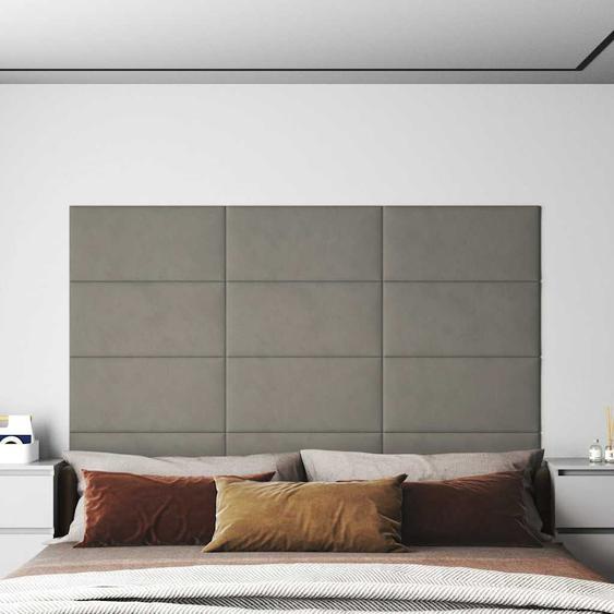 Panneaux muraux 12 pcs Gris clair 60x30 cm Velours 2,16 m²
