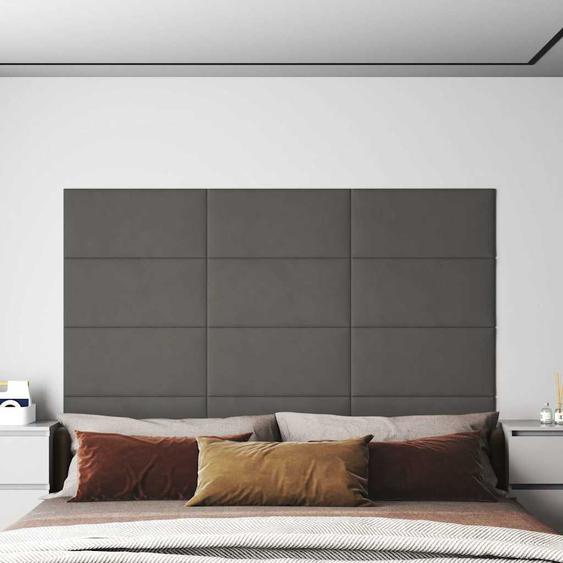 Panneaux muraux 12 pcs Gris foncé 60x30 cm Velours 2,16 m²