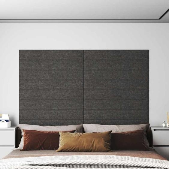 Panneaux muraux 12 pcs Gris foncé 90x15 cm Tissu 1,62 m²