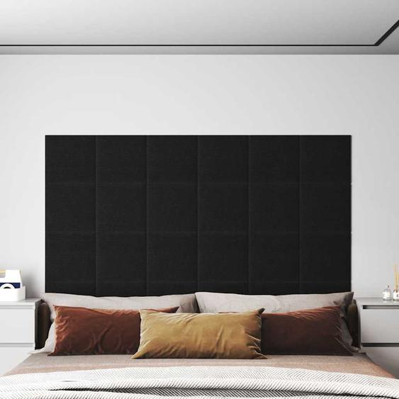 Panneaux muraux 12 pcs Noir 30x30 cm Tissu 1,08 m²