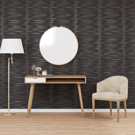 Panneaux muraux 12 pcs noir 50x50 cm XPS 3 m² pierre