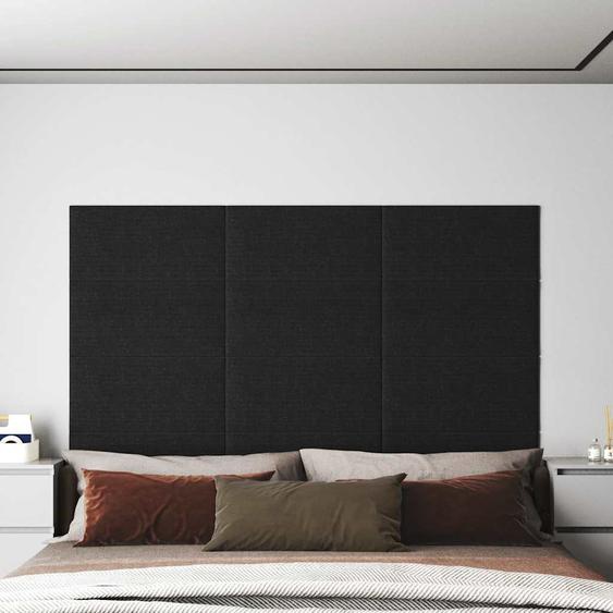 Panneaux muraux 12 pcs Noir 60x30 cm Tissu 2,16 m²