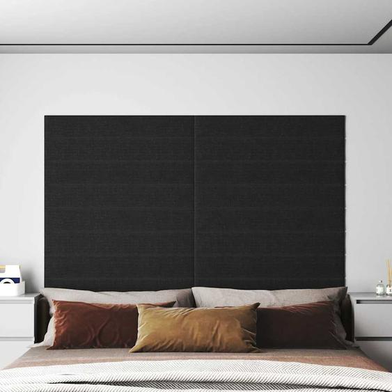 Panneaux muraux 12 pcs Noir 90x15 cm Tissu 1,62 m²