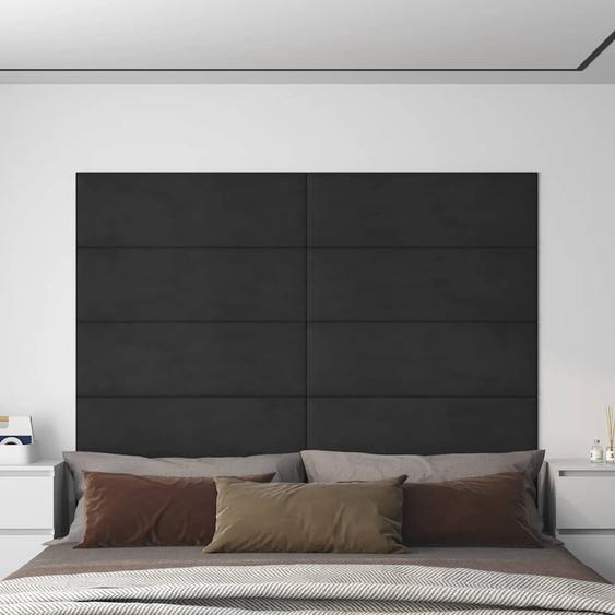Panneaux muraux 12 pcs Noir 90x30 cm Velours 3,24 m²