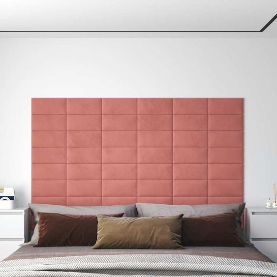 Panneaux muraux 12 pcs Rose 30x15 cm Velours 0,54 m²