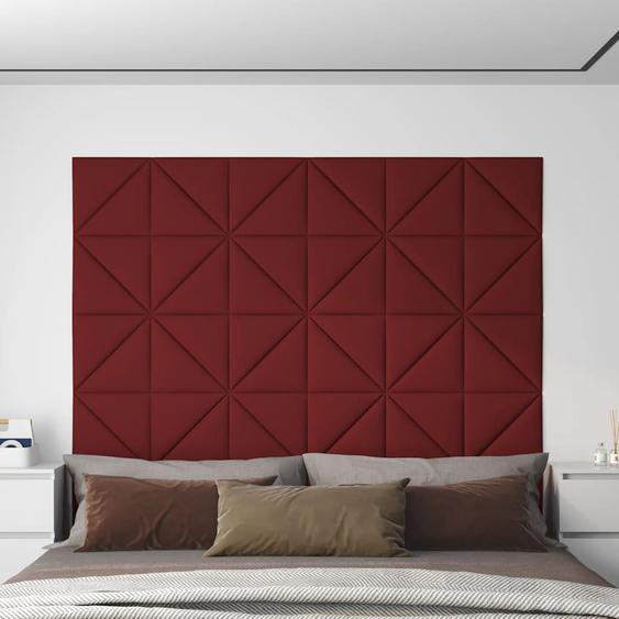 Panneaux muraux 12 pcs Rouge bordeaux 30x30 cm Tissu 0,54 m²