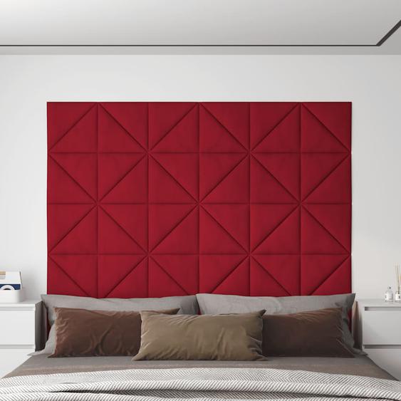 Panneaux muraux 12 pcs Rouge bordeaux 30x30 cm Velours 0,54 m²