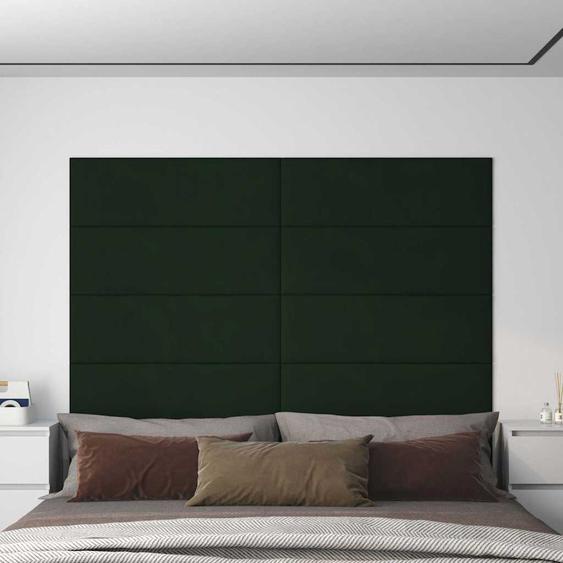 Panneaux muraux 12 pcs Vert foncé 90x30 cm Velours 3,24 m²