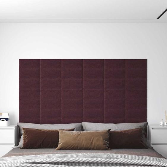 Panneaux muraux 12 pcs Violet 30x15 cm Tissu 0,54 m²