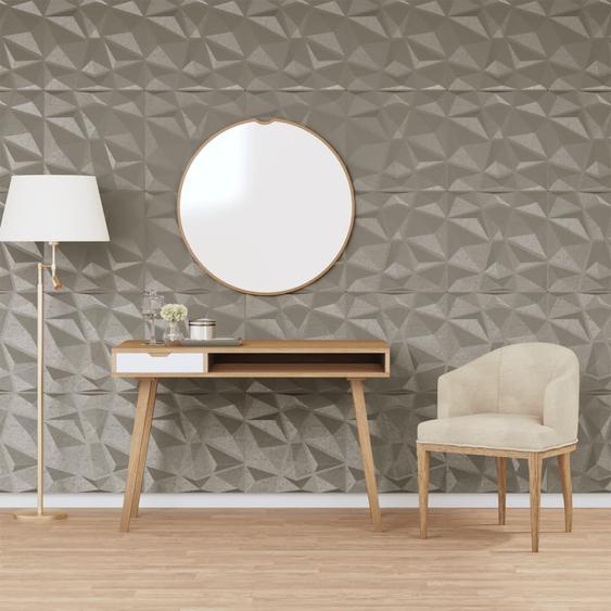 Panneaux muraux 24 pcs gris béton 50x50 cm XPS 6 m² losange