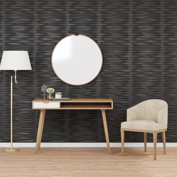 Panneaux muraux 24 pcs noir 50x50 cm XPS 6 m² pierre