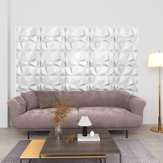 Panneaux muraux 3D 12 pcs 50x50 cm blanc diamant 3 m²