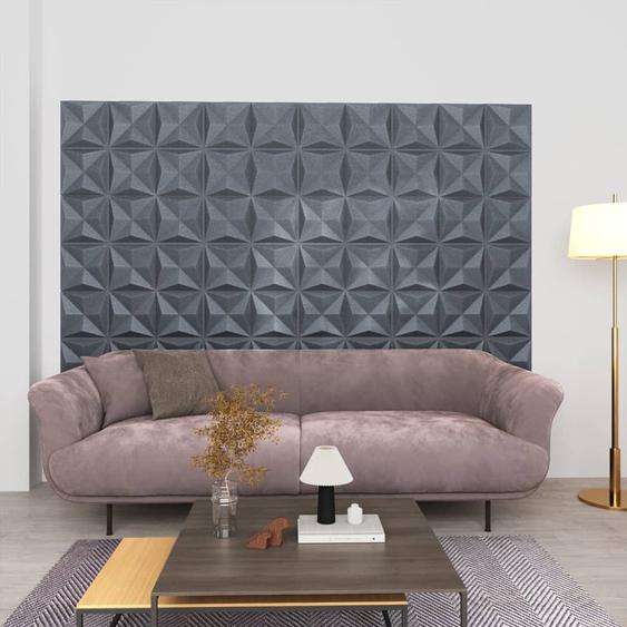 Panneaux muraux 3D 48 pcs 50x50 cm gris origami 12 m²