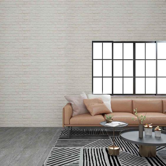 Panneaux muraux 3D avec design de brique blanc 10 pcs EPS