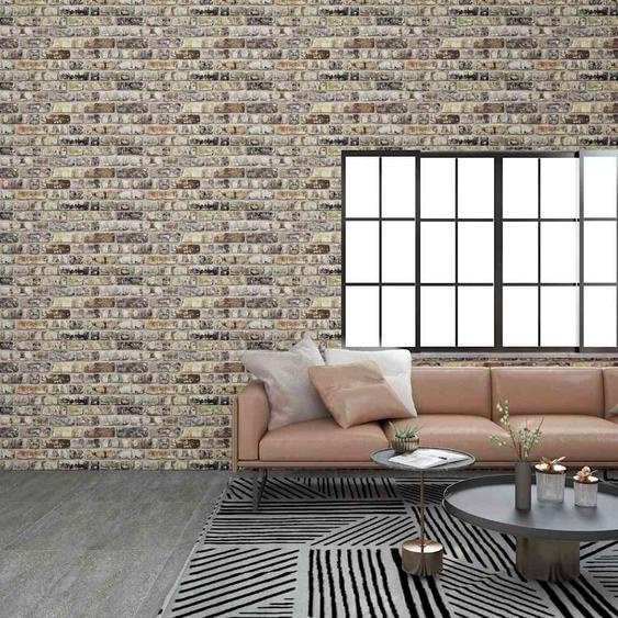 Panneaux muraux 3D avec design de brique multicolore 10 pcs EPS