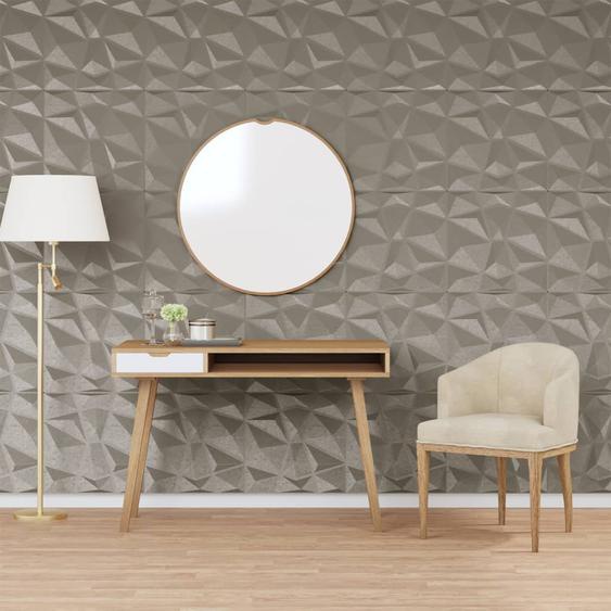 Panneaux muraux 48 pcs gris béton 50x50 cm XPS 12 m² losange