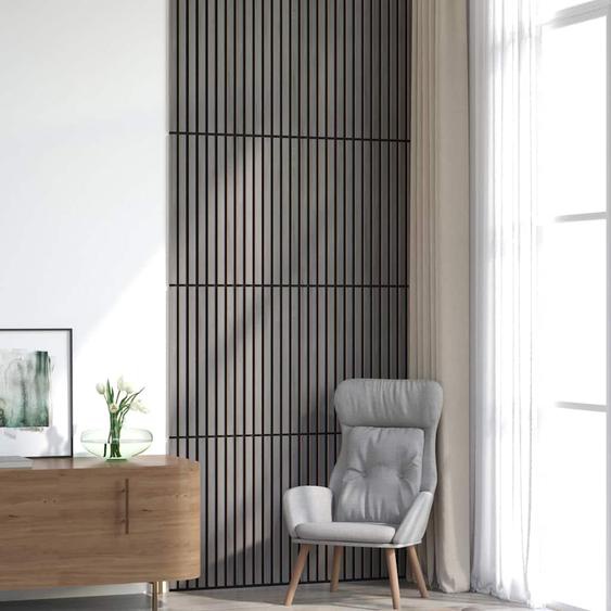 Panneaux muraux acoustiques 8pcs lattes 60,5x60cm placage chêne