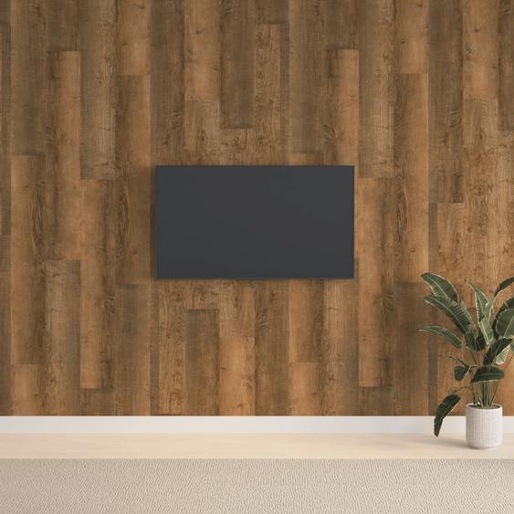 Panneaux muraux Aspect bois Marron PVC 2,06 m²