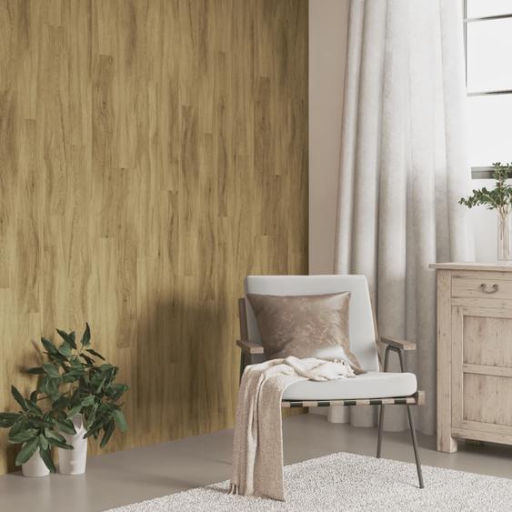 Panneaux muraux Aspect bois Marron PVC 4,12 m²