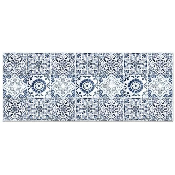 Panorama Crédence Adhésive Cuisine Hydraulique Bleu 40x200 cm - Crédence Adhésive pour Cuisine - Protege Mur Cuisine