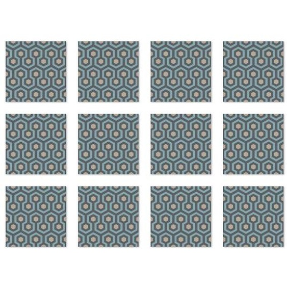 Panorama Stickers Carrelage Adhésif Cuisine 24 Pièces de 20x20cm The Shinig Bleue - Autocollant adhésif en Vinyle pour Carreaux