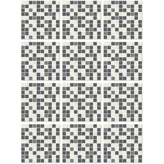 Panorama Stickers Carrelage Adhésif Cuisine 72 Pièces de 10x10cm Carrés Gris - Autocollant adhésif en Vinyle pour Carreaux muraux