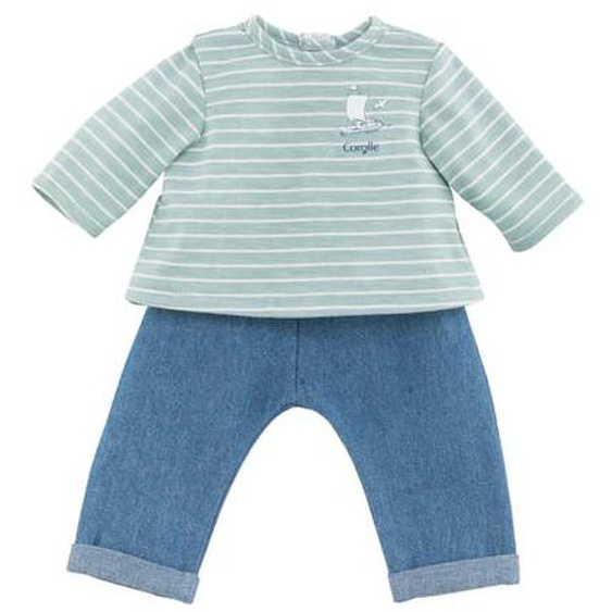 Pantalon & Mariniere Bords De Loire Pour Poupon 36 Cm