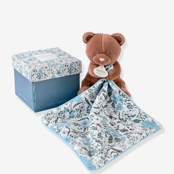 Pantin + Doudou 12cm Bohaim - Doudou Et Compagnie Ours Bleu