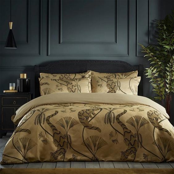 Paoletti - Animaux - Parure de lit Moondusk Exotic, Jacquard RV2822 (Lit simple) (Or)