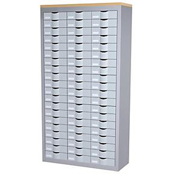 Paperflow Armoire 3 colonnes Cycladis 60 tiroirs - Ht 169,5 cm - Aluminium