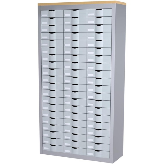 Paperflow Armoire 3 colonnes Cycladis 60 tiroirs - Ht 169,5 cm - Aluminium