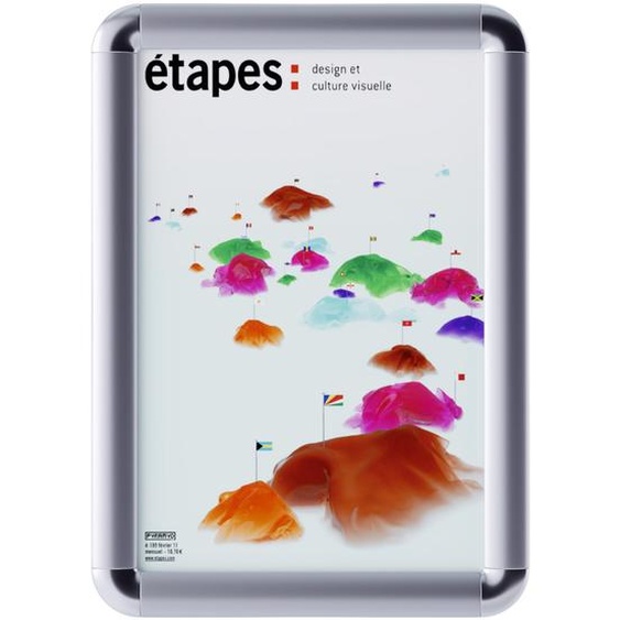 Paperflow Cadre photo A4 à clapets - Coins arrondis - Aluminium - Lot de 12