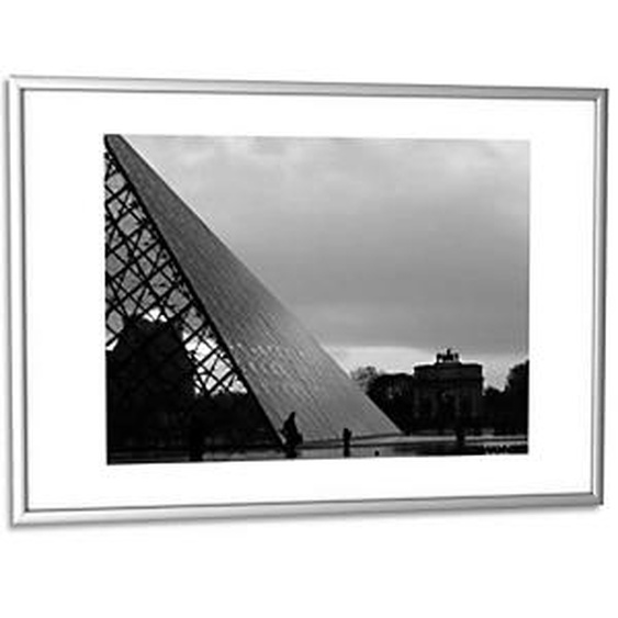 PAPERFLOW Cadre photo contour aluminium coloris Argent, plaque en plexiglas. Format 30 x 42 cm