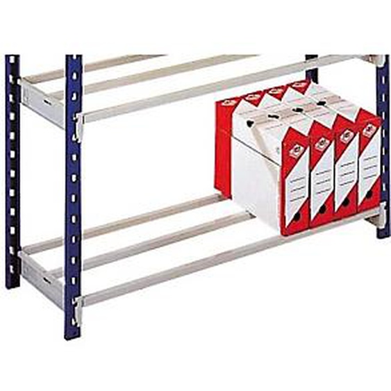 PAPERFLOW Lot de 2 tablettes tubulaire à claire-voie en acier pour rayonnage RangEco de profondeur 34 cm