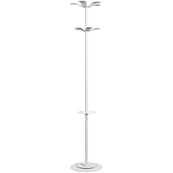 Paperflow portemanteau Marise 10 patères avec porte-parapluie - Blanc