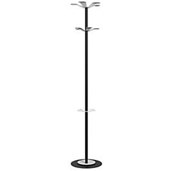 Paperflow portemanteau Marise 10 patères avec porte-parapluie - Noir / Blanc