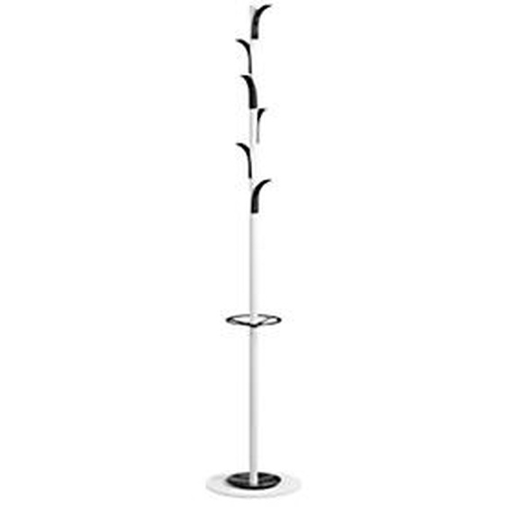 Paperflow portemanteau Mindy 6 patères avec porte-parapluie - Blanc / Noir