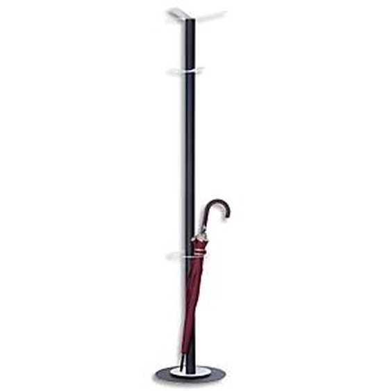 PAPERFLOW Portemanteau STEELRANGE 6 patères, acier Blanc, porte-parapluie, fut et base acier anthracite,