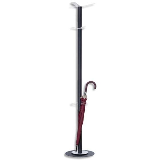 PAPERFLOW Portemanteau STEELRANGE 6 patères, acier Blanc, porte-parapluie, fut et base acier anthracite,