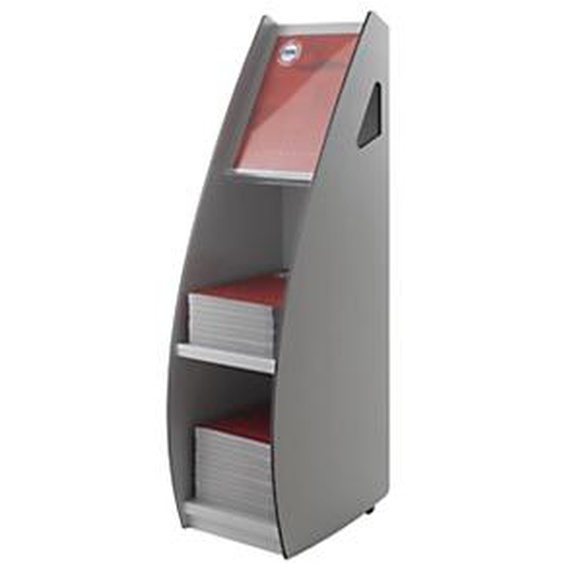 Paperflow Présentoir distributeur S en polystyrène - 2 cases A3 - Gris