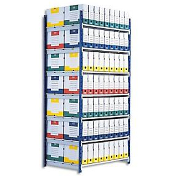 PAPERFLOW Rayonnage RangEco tubulaire élément Suivant en acier, 5 tablettes - Dim. L100 x H200 x P68 cm