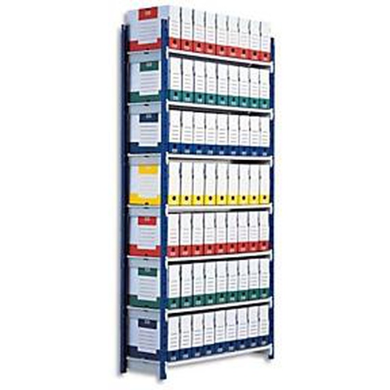 PAPERFLOW Rayonnage RangEco tubulaire élément Suivant enacier,5 tablettes - Dim. L100 x H200 x P34 cm
