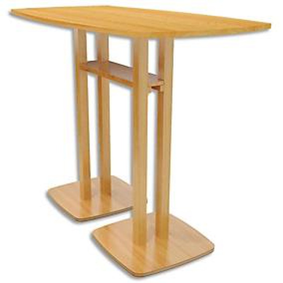 PAPERFLOW Table de réunion debout Woody en MDF replaqué hêtre - Dimensions : L114 x H110 x P75 cm