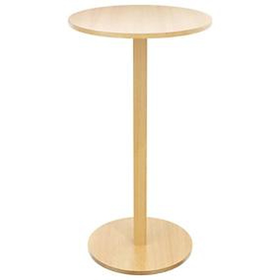 Paperflow Table Mange Debout Woody - Diamètre 60 cm - Plateau hêtre, pied bois massif vernis