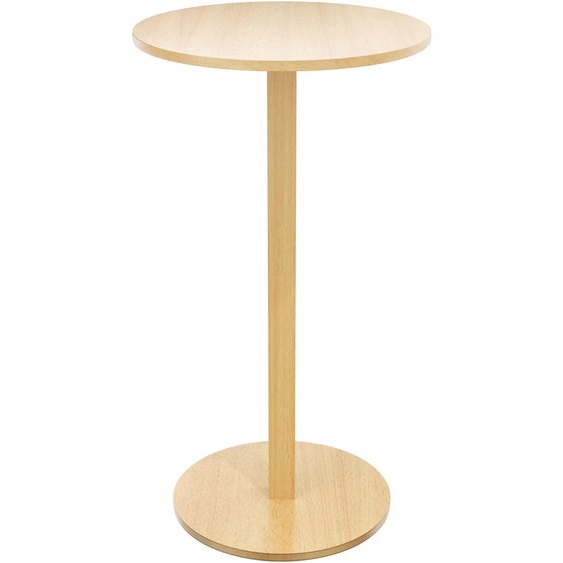 Paperflow Table Mange Debout Woody - Diamètre 60 cm - Plateau hêtre, pied bois massif vernis